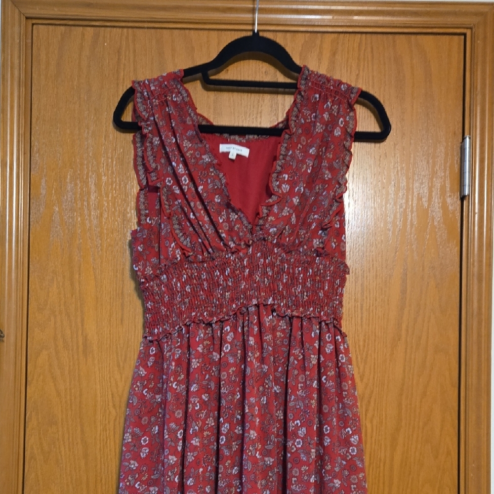 Max Studio Red Floral Midi Dress